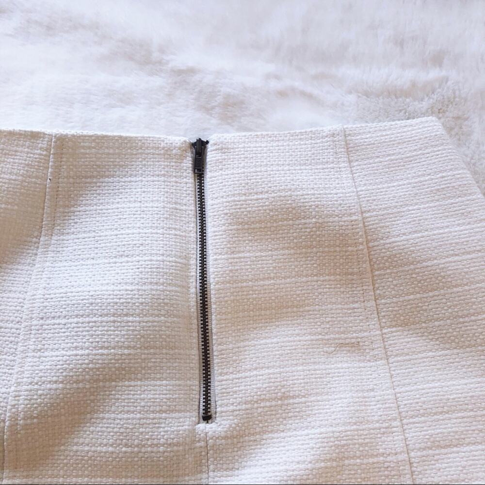 LOFT White Mini Pencil Zip Skirt - Picture 9 of 9
